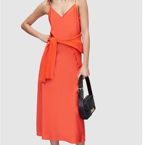 All Saints Ondra 2 in 1 Midi Dress Bronze